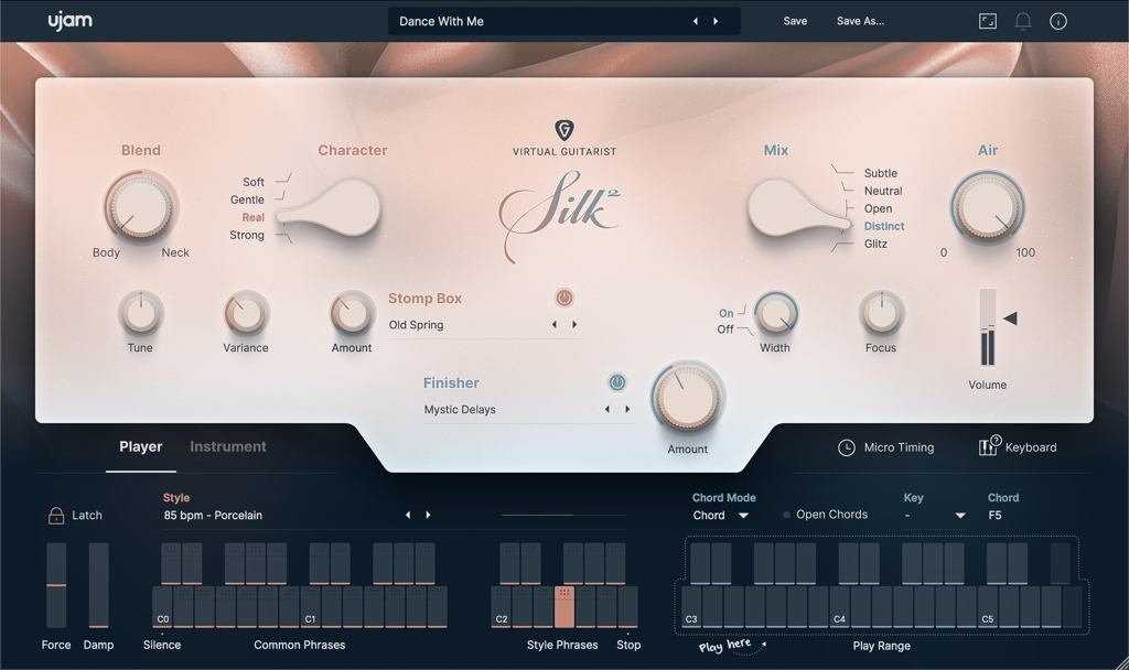 虚拟尼龙吉他手2代！UJAM Virtual Guitarist SILK 2 v2.2.0 MAC版